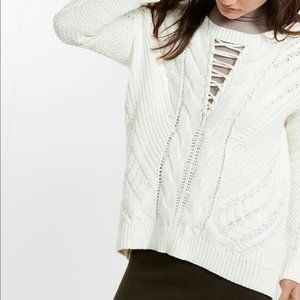 White Cable Knit Sweater